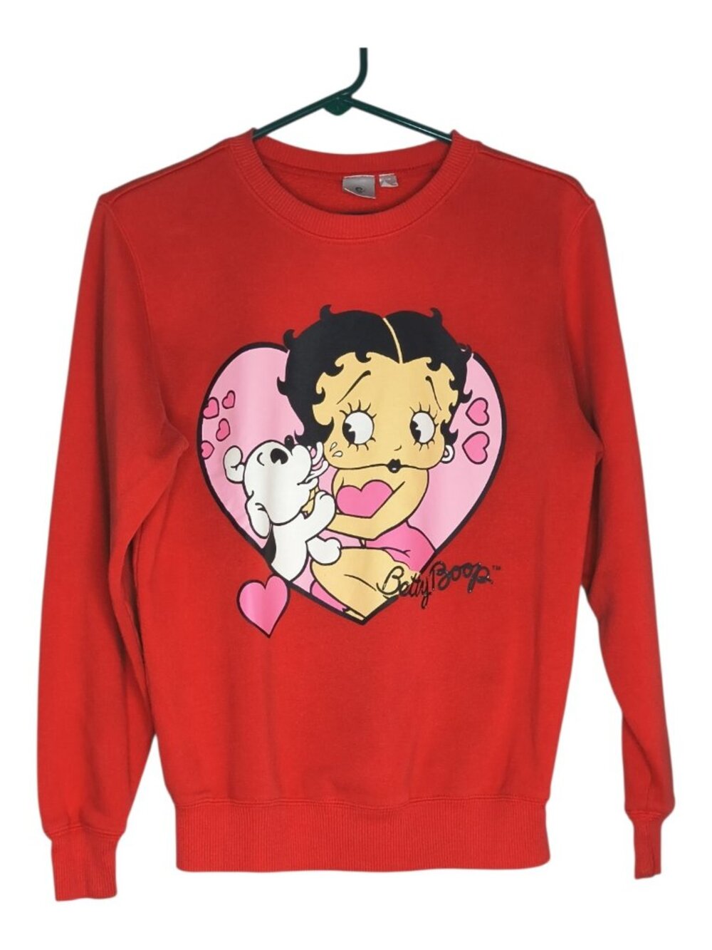 Betty Boop Red Pullover Sweater Size XS Flawed